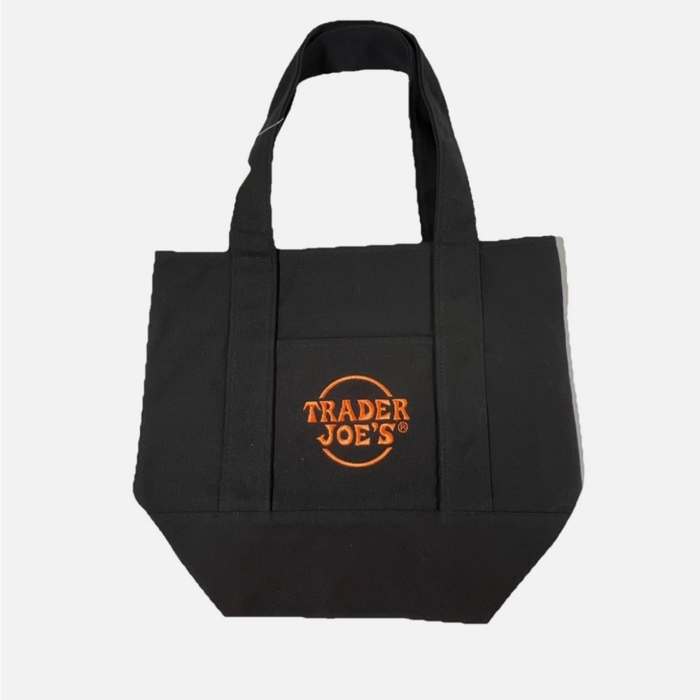 NEW!! Trader Joe’s Limited Edition Trick-or-Treat Mini Canvas Tote (Black)- NWT
